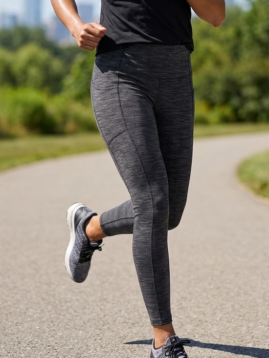 Mondetta Pants - Mondetta Charcoal Heather High-Rise Leggings Size Small